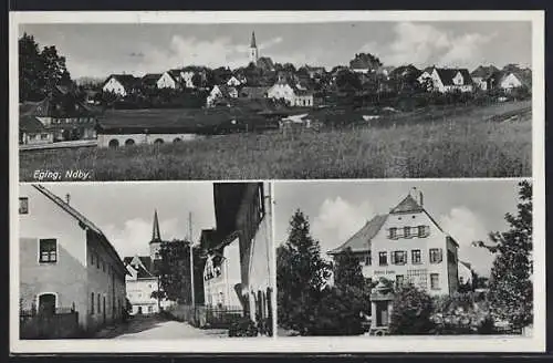 AK Eging /Ndby., Schule, Strassenpartie und Ortsansicht