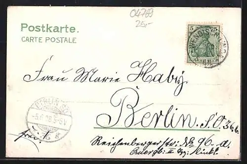 Lithographie Mügeln / Jessen, Gasthof zum Kronprinzen von W. Kannegiesser, Schneidemühle Bamm, Oberförsterei Glücksburg
