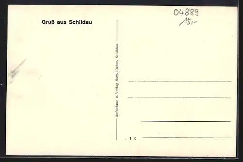 AK Schildau, Gasthof zum deutschen Haus, Wilhelmstrasse, Marktstrasse