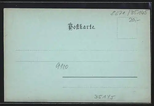 Mondschein-AK Oberkotzau, Gasthaus von Johann Püttner, Blick auf den Ort