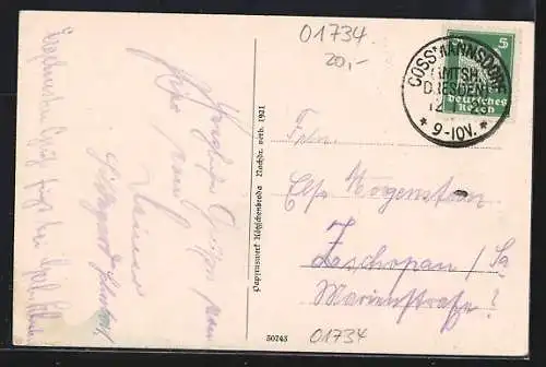 AK Obernaundorf, Totalansicht, Restaurant Max Kretschmer, Colonialwaren-Handel