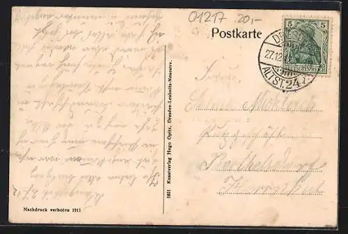 AK Mockritz bei Dresden, Gasthof von A. Heyne, Ortsansicht