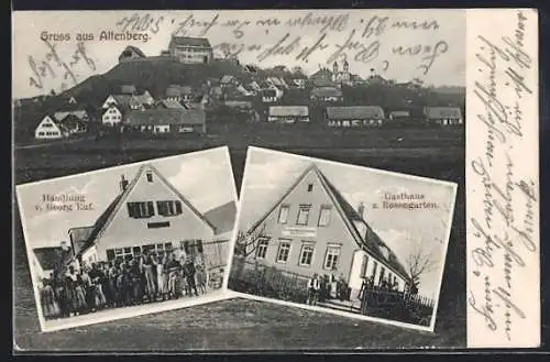 AK Altenberg / Lauingen, Gasthaus zum Rosengarten, Handlung von Georg Ruf