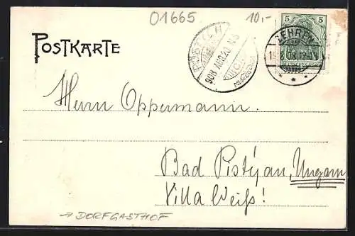 AK Niederlommatzsch, Dorfgasthof mit Aussenbereich