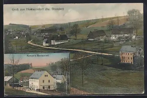 AK Hermsdorf / Ottendorf-Okrilla, Kempe`s Restaurant, Gesamtansicht