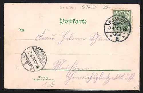 Lithographie Wilsdruff, Totalansicht mit Blick zur Kirche