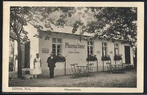 AK Lübben /N.-L., Gasthaus Pfauenschenke von Robert Lehmann