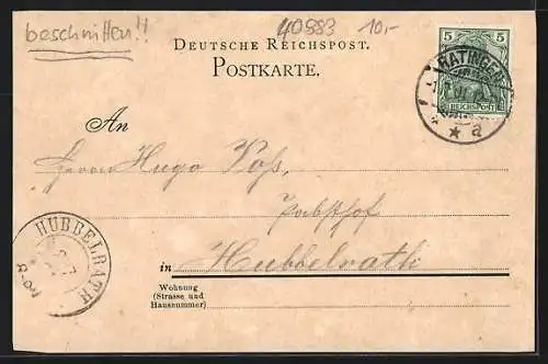 Lithographie Eggerscheidt / Ratingen, Restaurant und Gartenwirtschaft von Gustav Kessel