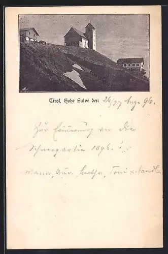 AK Hohe Salve /Tirol, Ortsansicht vom Berghang aus