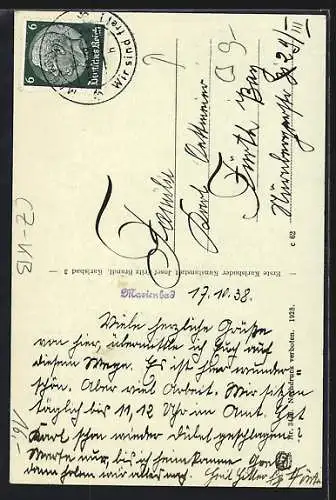 AK Marienbad, Partie an der Villa Marienthal