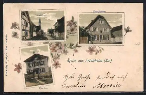 AK Artolsheim /Els., Landstrasse, Haus Fahrner, Pfarrhaus