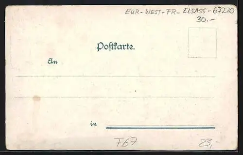Lithographie Bassenberg, Gasthaus zur Sonne v. Ludwig Vonné, Gasthaus Herrbach, Villa Schomas, Salzbüchsle