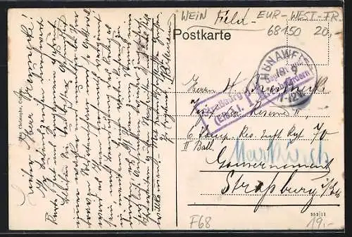 AK Hunaweier /Ober-Elsass, Wein-Gasthaus Fritz Kühlmann mit Weinkeller