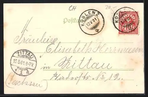 AK Koblenz, Gasthaus zur Post, Totalansicht