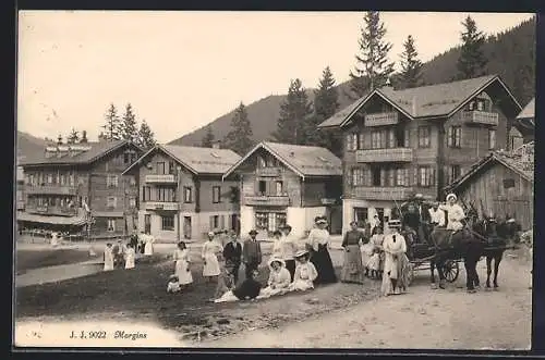 AK Morgins, Ortspartie mit Anwohnern