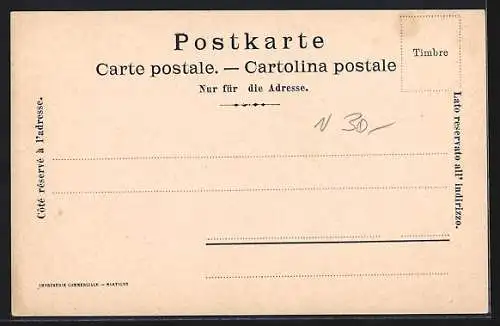 Lithographie Sierre, Hotel-Chateau Bellevue, propr. M. Zufferey