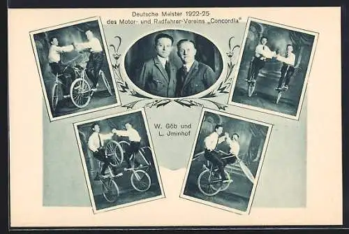 AK Deutsche Meister 1922-25 der Motor- und Radfahrer-Vereins Concordia