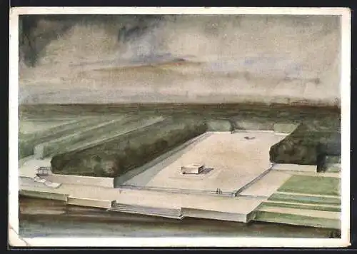 AK Leipzig, Richard-Wagner Nationaldenkmal, nach Aquarell von Carl Seifert