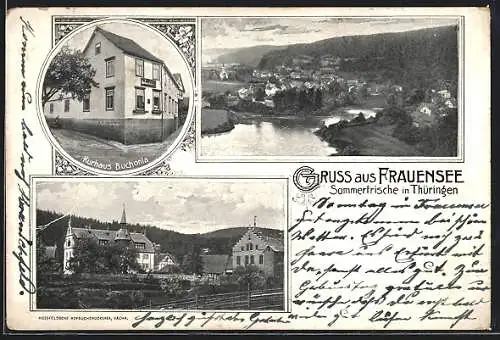 AK Frauensee /Thüringen, Hotel Kurhaus Buchonia, Ortsansicht