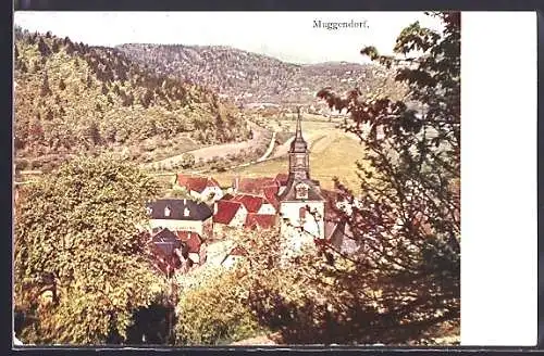 AK Muggendorf, Ortsansicht vom Berg aus