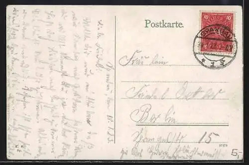 AK Berlin-Spandau, Landesturnanstalt von der Strasse aus