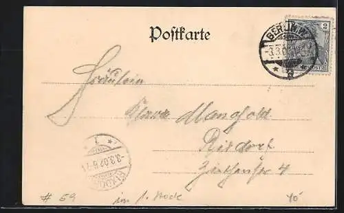 AK Berlin, Cafe Kerkau, Ecke Leipziger- u. Friedrichstrasse, Innenansicht