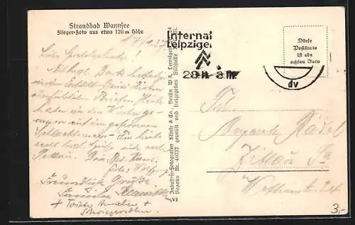 AK Berlin, Strandbad Wannsee aus der Vogelschau