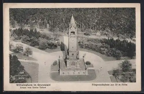 AK Berlin-Grunewald, Wilhelmsturm, Fliegeraufnahme