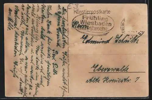 Künstler-AK Grunewald, Partie am Ufer der Krummen Lanke