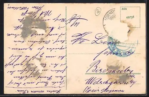 AK Hornberg /bad. Schwarzw., Ortsansicht mit Bahngleisen
