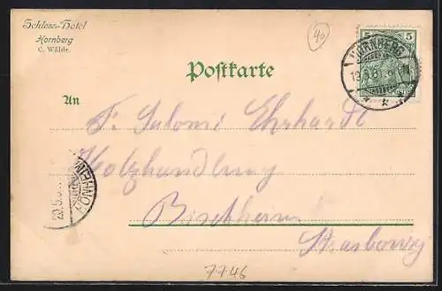 AK Hornberg /bad. Schwarzwald, Schloss-Hotel, Inh. C. Wälde