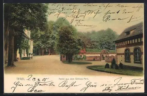 AK Berlin-Tegel, Partie aus dem Schloss-Park