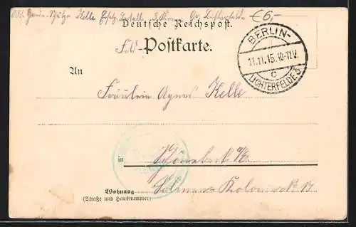 Künstler-AK Grunewald, Kaiser Wilhelm-Thurm, Seeansicht mit Hirsch