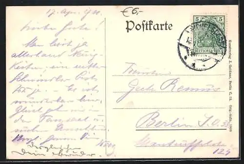 AK Berlin-Grunewald, Schildhorn, Waldpartie mit Haus