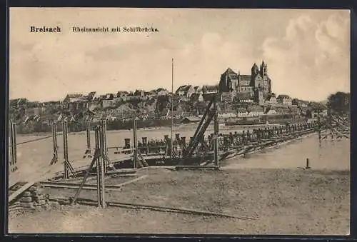 AK Breisach, Ortsansicht mit Schiffbrücke
