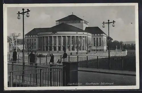 AK Saarbrücken, Blick zum Gautheater Saarpfalz