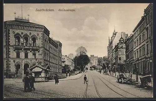 AK Saarbrücken, Blick in die Reichsstrasse