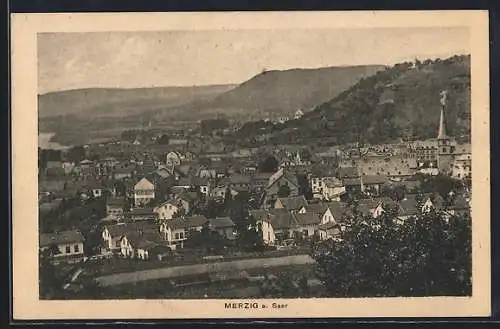 AK Merzig / Saar, Gesamtansicht aus der Vogelschau