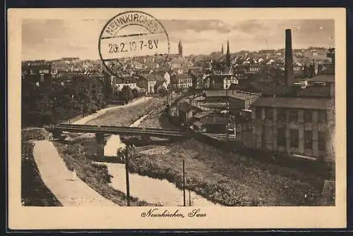 AK Neunkirchen /Saar, Teilansicht mit Brücke