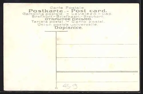 AK Turner Festzug durch den Ort mit Flaggenschmuck