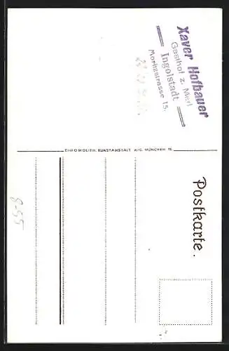 Künstler-AK Brauerei-Werbung für St. Benno-Bier, Löwenbräu, München
