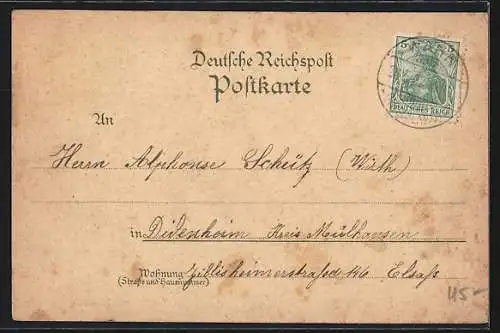 Lithographie Cöln, Eisenbahnbrücke und Dom im Mondschein