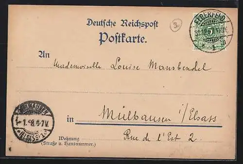 Lithographie Elberfeld, Ortsansicht vom Nützenberg gesehen