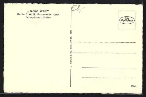 AK Berlin-Neukölln, Etablissement Neue Welt, Hasenheide 108 /14