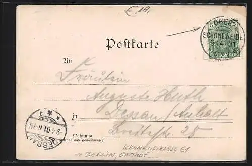 AK Berlin, Gasthof Louvre, Inh. L. & M. Held, Kronenstr. 61