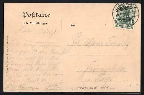 AK Flensburg, Strasse am Nordergraben mit Passanten