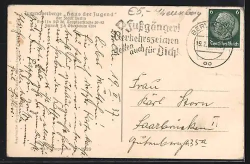 AK Berlin-Neukölln, Jugendherberge Haus der Jugend, Teupitzerstrasse 39-43, 