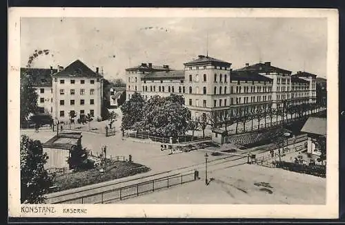 AK Konstanz, Kaserne mit Strassenpartie
