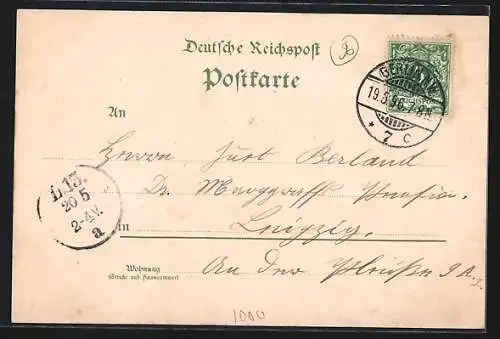 Lithographie Berlin, Leipziger Strasse, Potsdamer Bahnhof und Hotel Bellevue