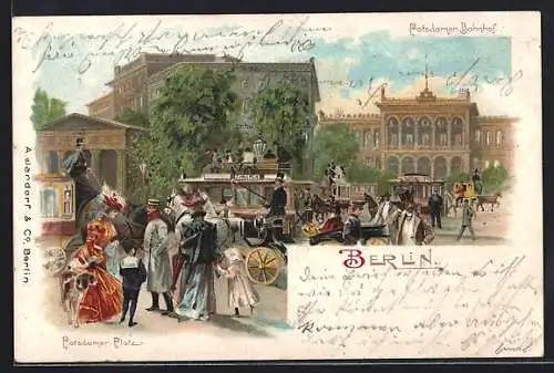 AK Berlin-Tiergarten, Potsdamer Platz und Potsdamer Bahnhof